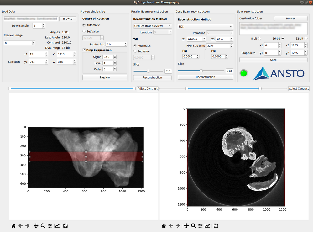 Pydingo neutron CT processing software